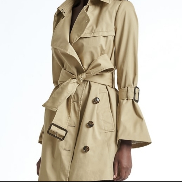 Banana Republic Jackets & Blazers - Banana Republic x Olivia Palermo Bell-Sleeve Asymmetrical Trench Coat | XS